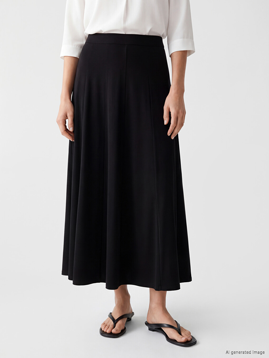 Elastic Waist Pleated Skirt-3