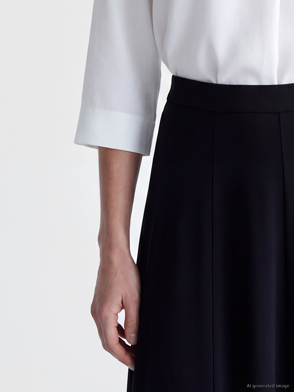 Elastic Waist Pleated Skirt-5