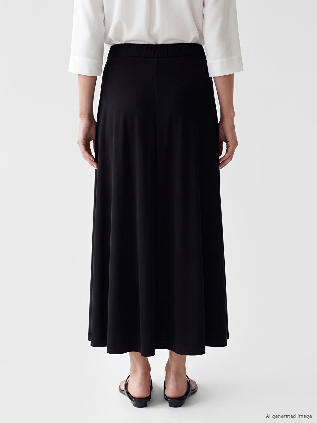 Elastic Waist Pleated Skirt-7