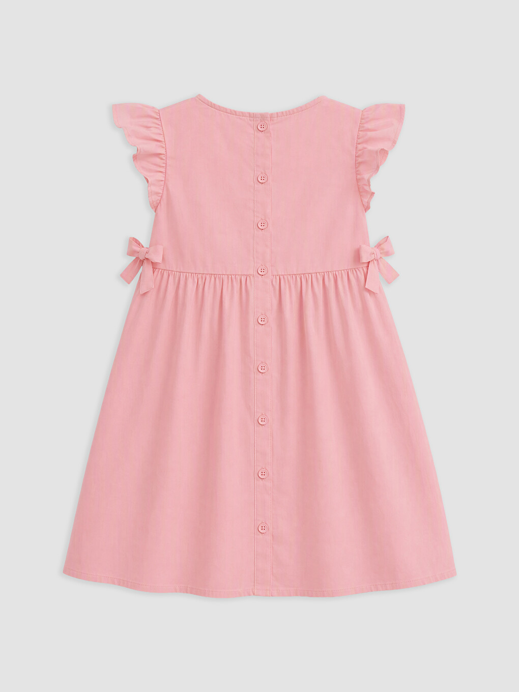 Floral Embroidered Girls' Poplin Dress-1