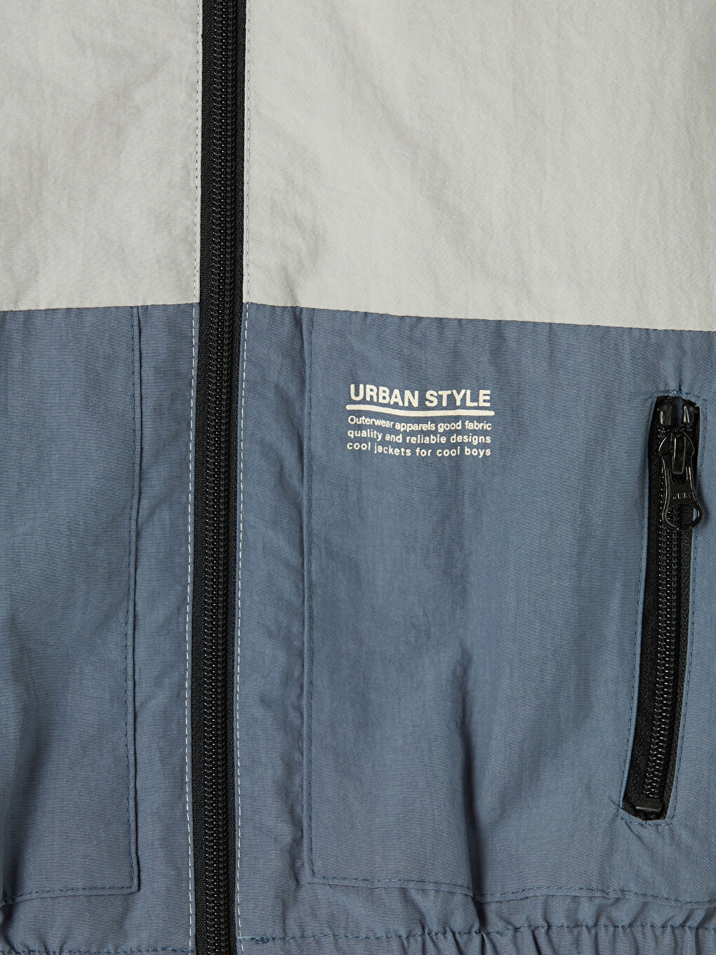 Gri Kapüşonlu Erkek Çocuk Mont-2