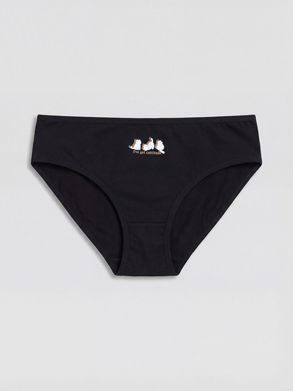 Siyah Baskılı Bikini Külot