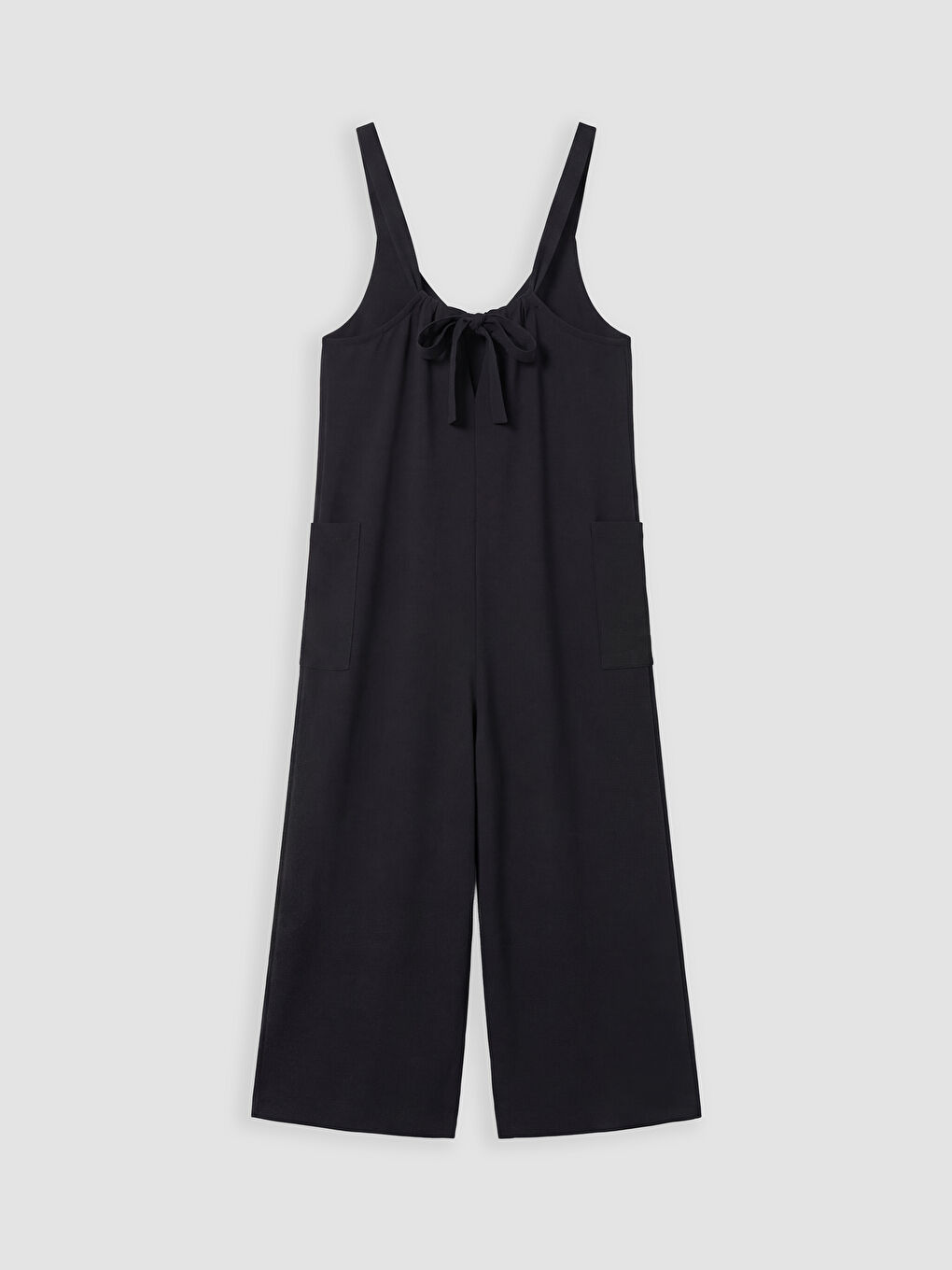 Siyah V Yaka Askılı Kadın Tulum-1