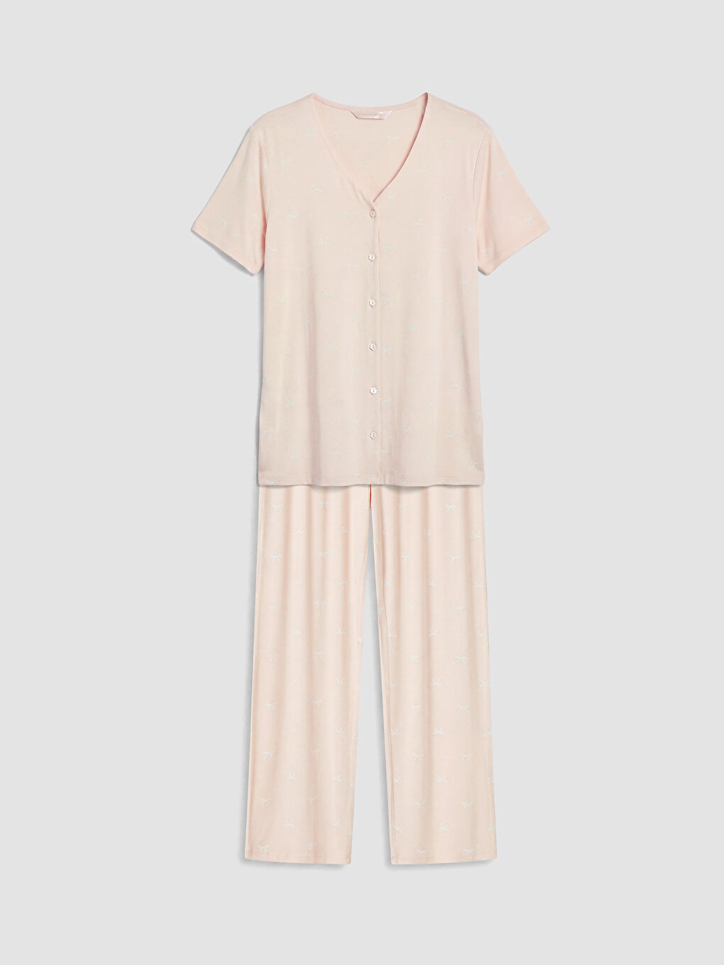 Pembe Fiyonk Desenli Hamile Pijama Takım