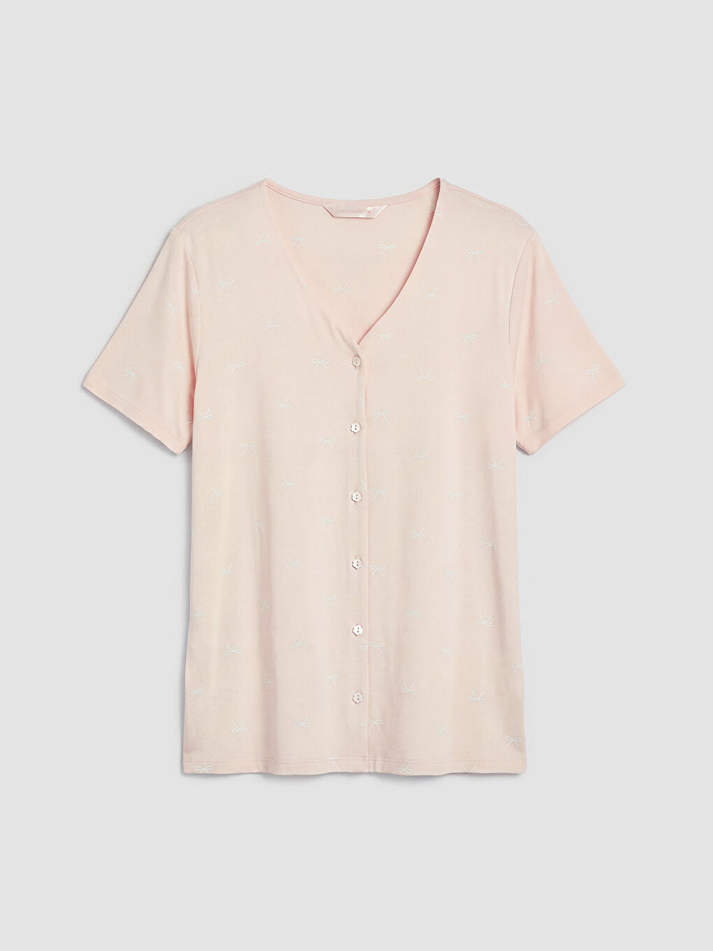 Pembe Fiyonk Desenli Hamile Pijama Takım-1