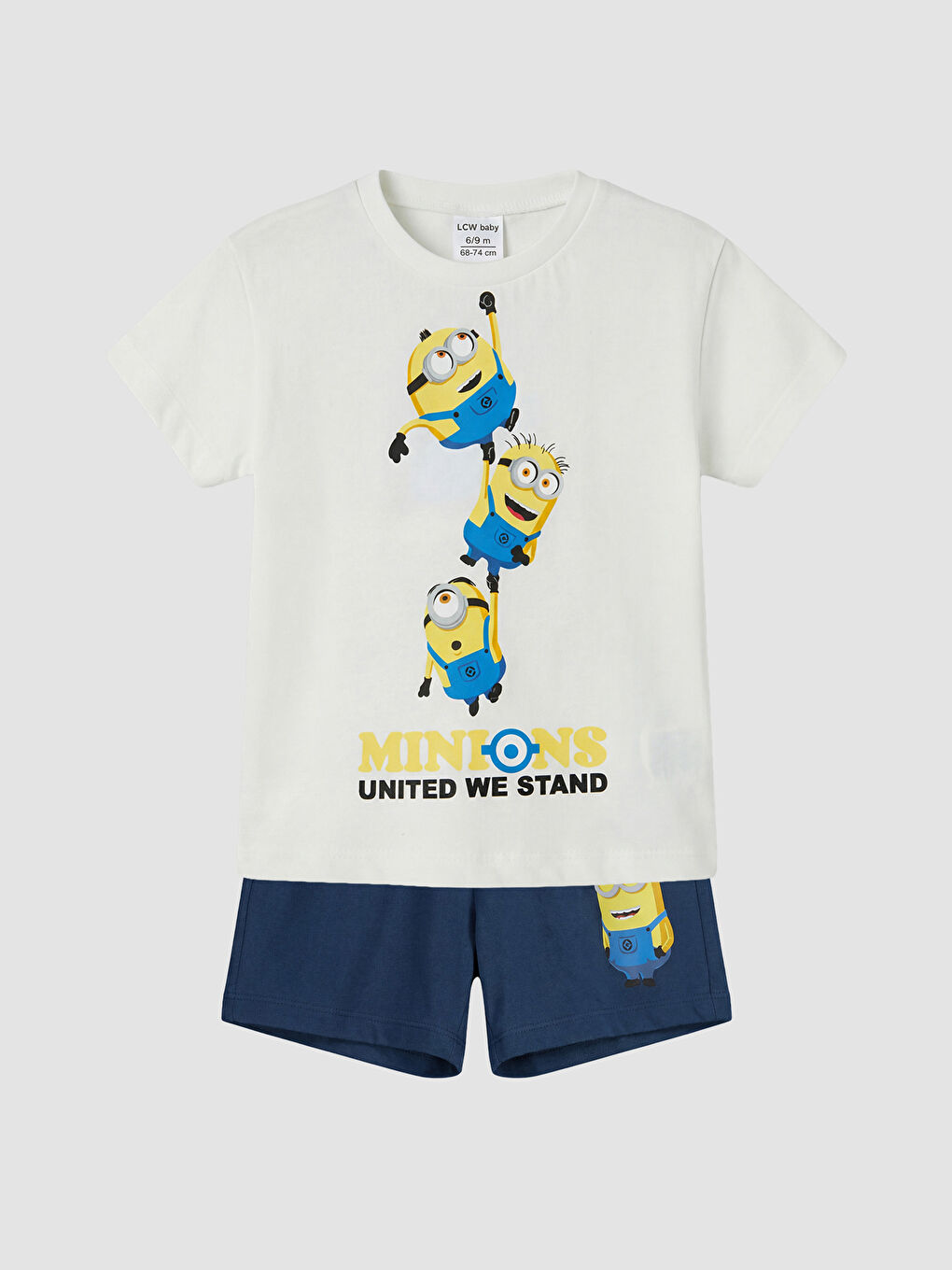 Ekru Minions Baskılı Erkek Bebek Takım