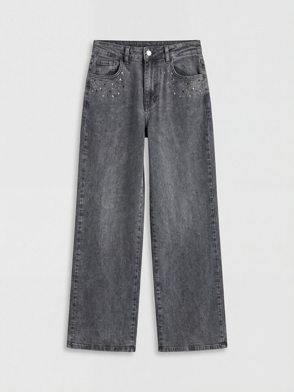 Antrasit Wideleg Kadın Jean Pantolon	