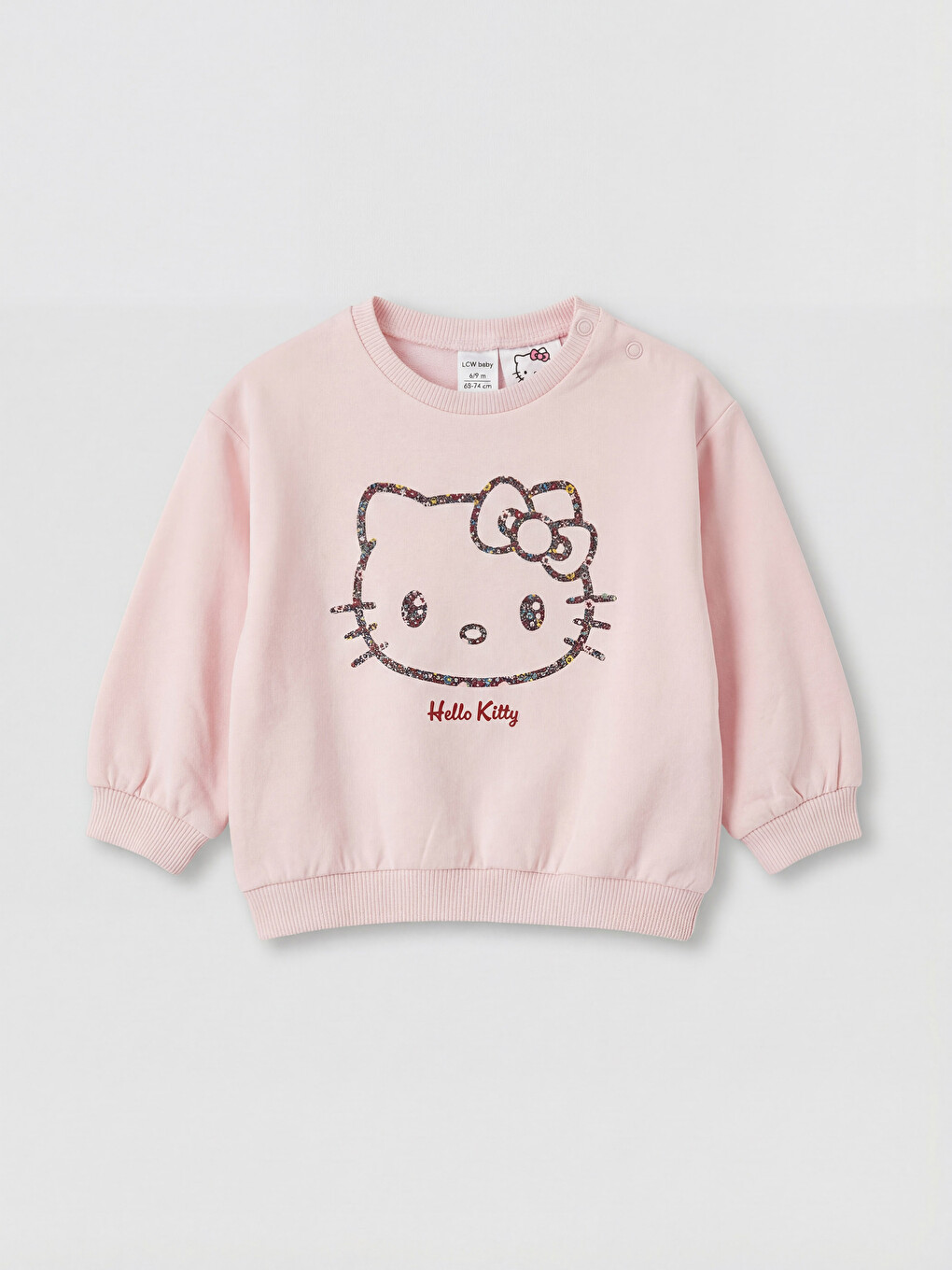 Pembe Hello Kitty Baskılı Kız Bebek Sweatshirt