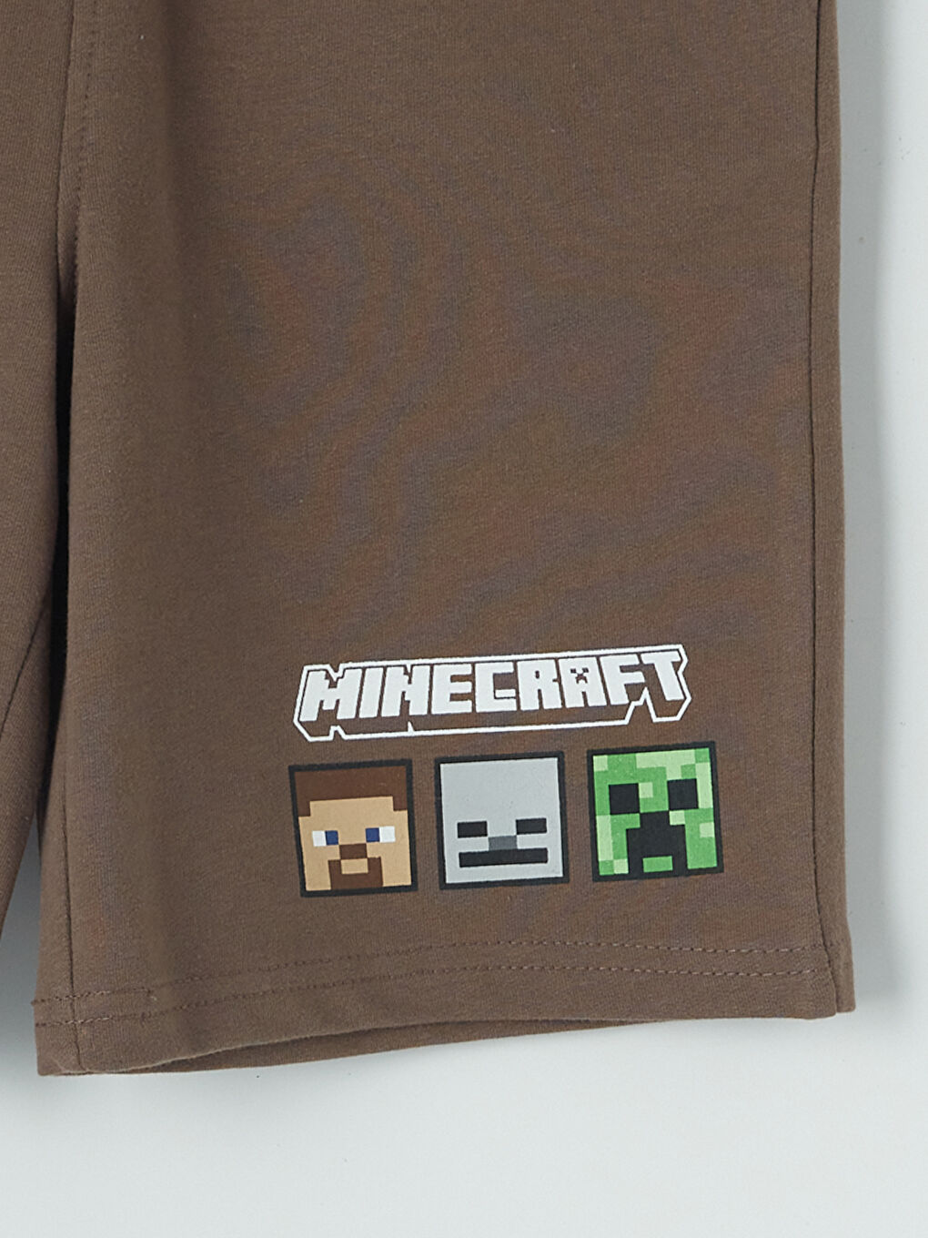 Kahverengi Minecraft Baskılı Erkek Çocuk Şort-2