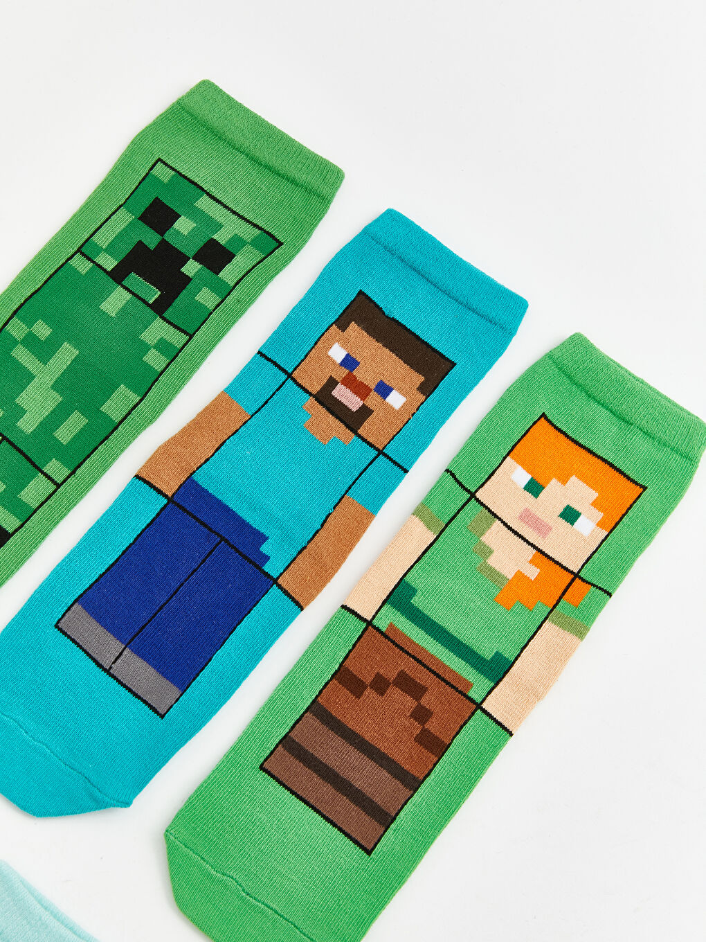 Karışık Minecraft Desenli Erkek Çocuk Soket Çorap 5'li-1