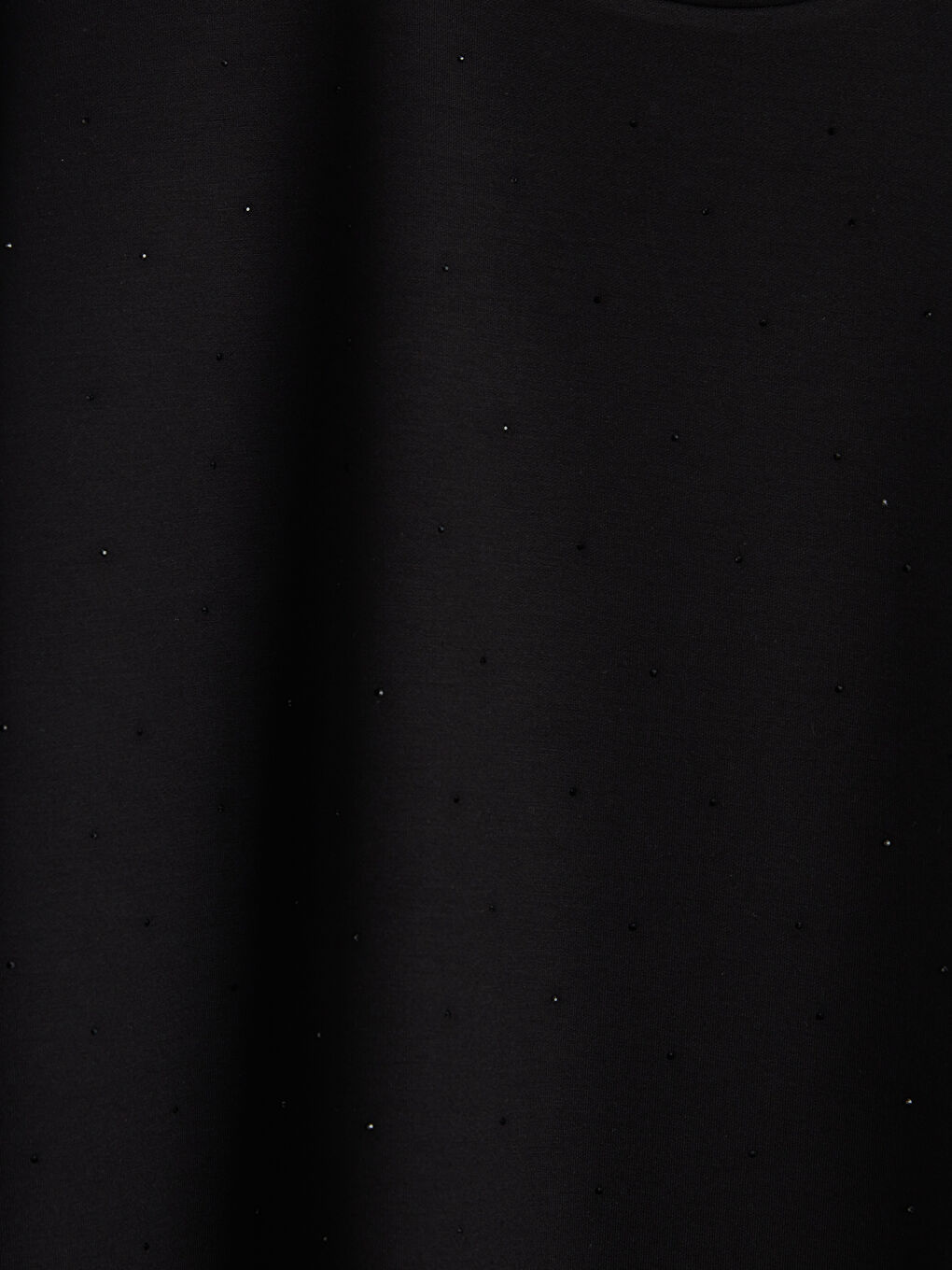 Siyah Taşlı Soft Touch Oversize Kadın Sweatshirt-2