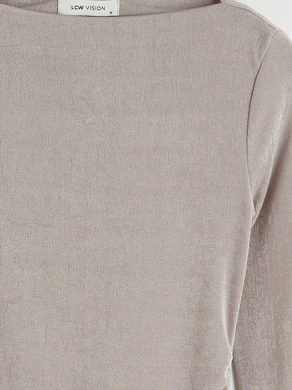 Gri Kayık Yaka Büzgülü Bluz-2