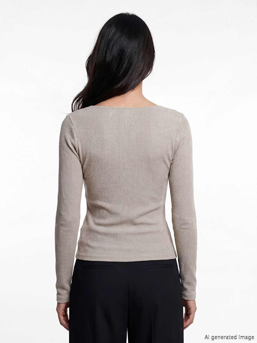 Gri Kayık Yaka Büzgülü Bluz-2