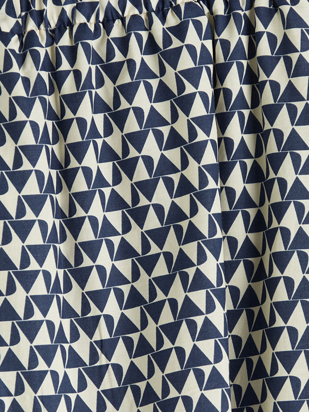 İndigo Beli Lastikli Desenli Katkat Etek-2