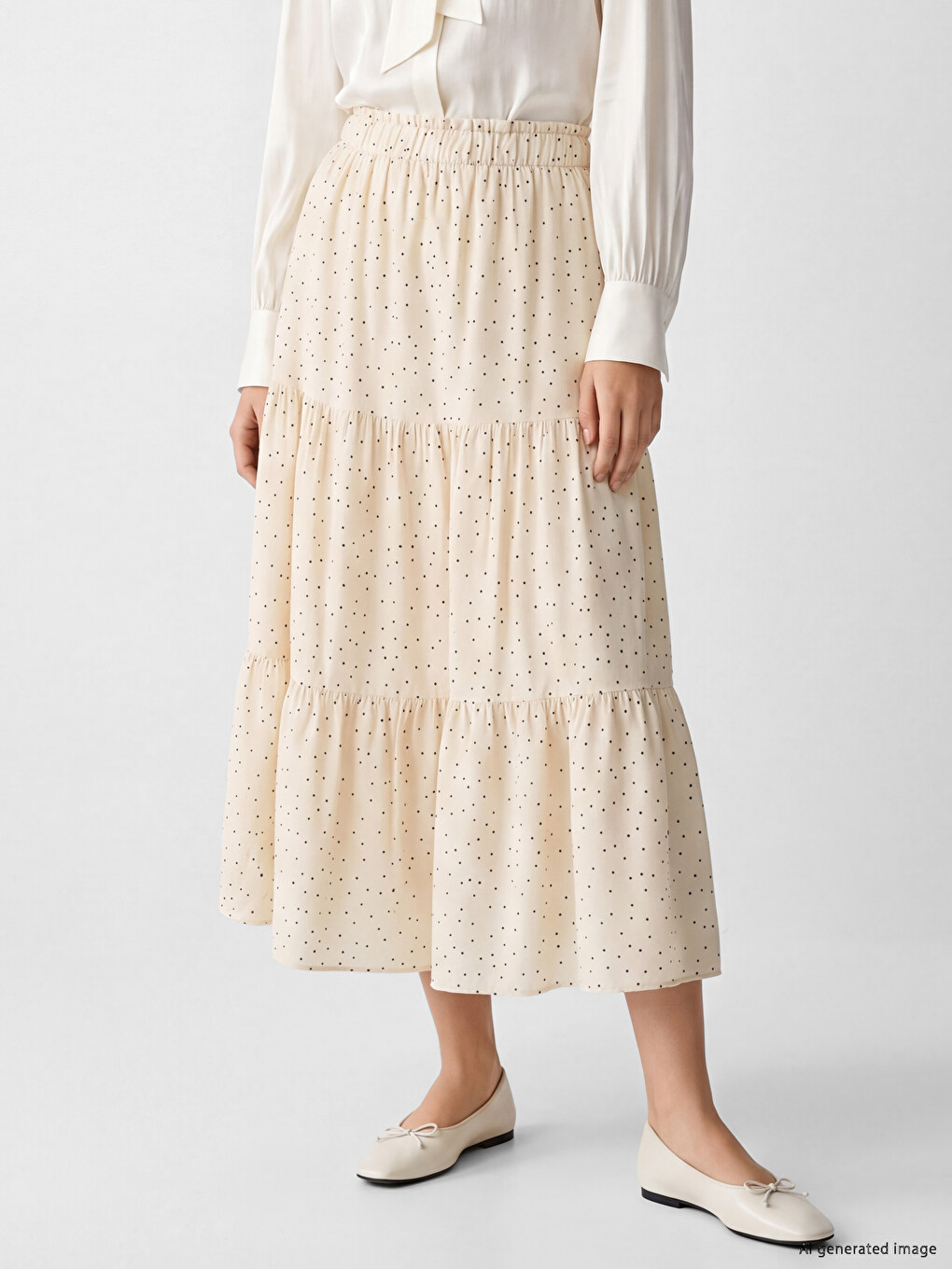 Elastic Waist Patterned Layered Skirt-1