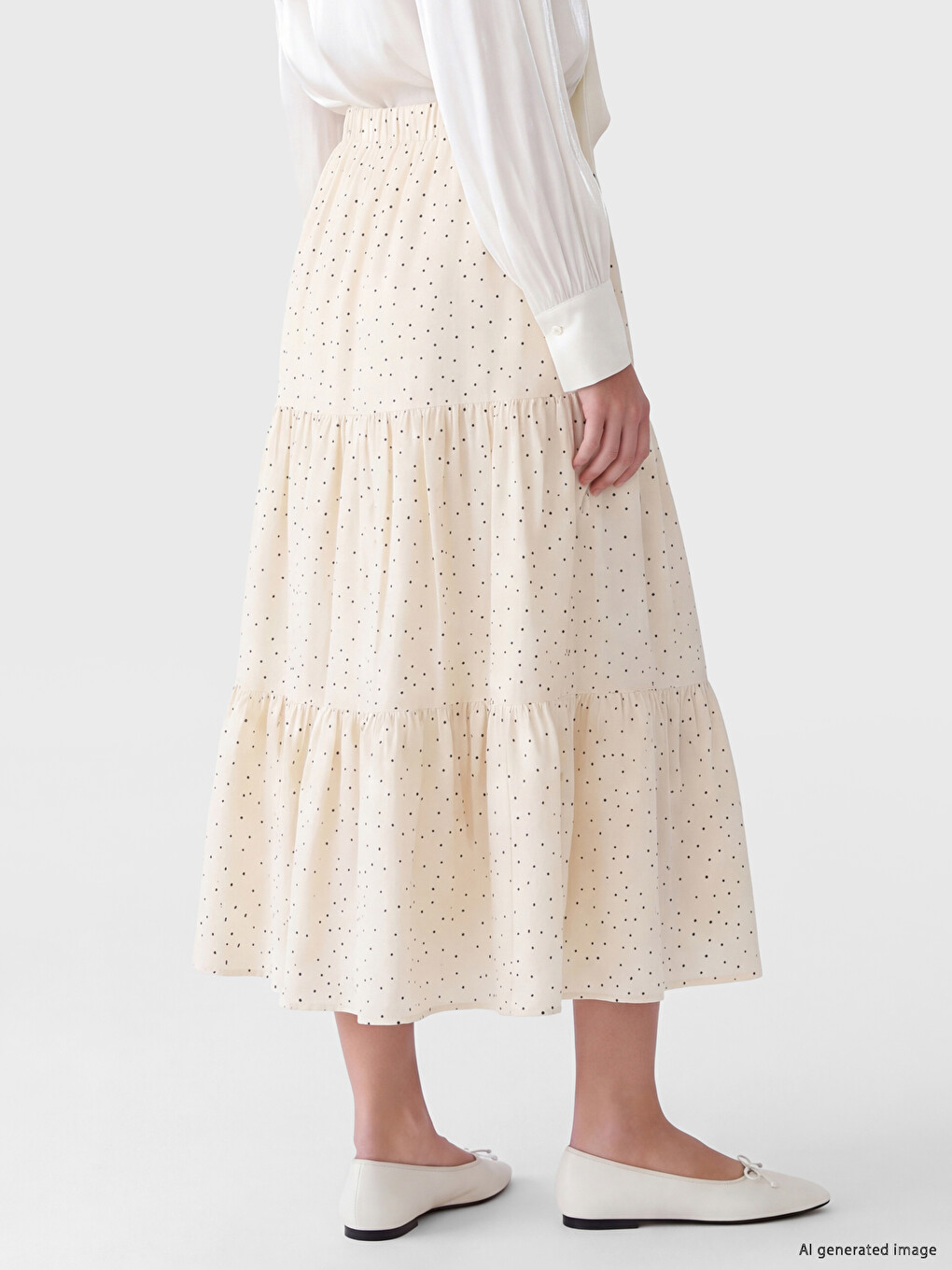 Elastic Waist Patterned Layered Skirt-3