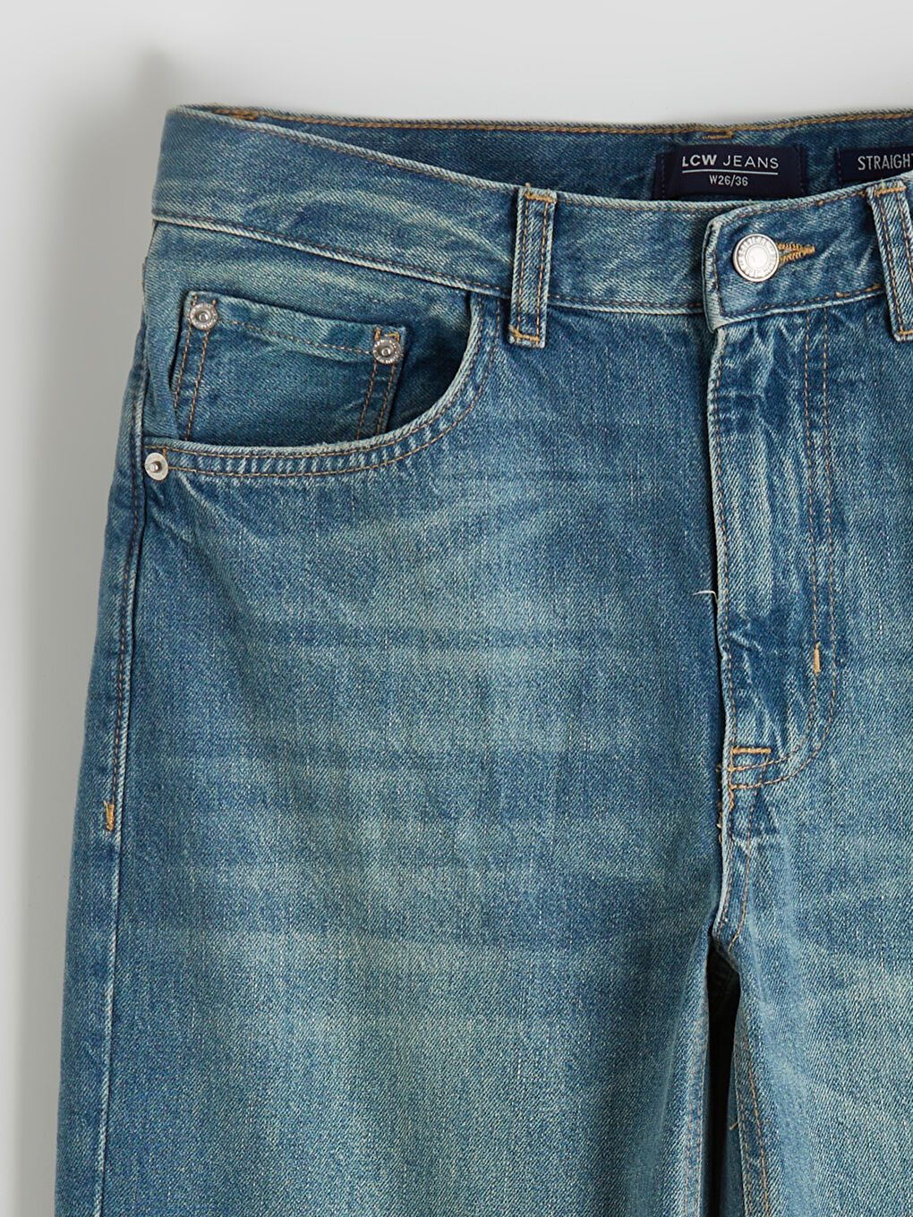 İndigo Straight Fit Kadın Jean Pantolon-6