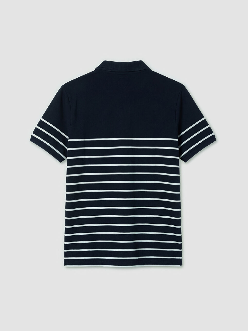 Lacivert Polo Yaka Çizgili Pike Erkek Tişört-1