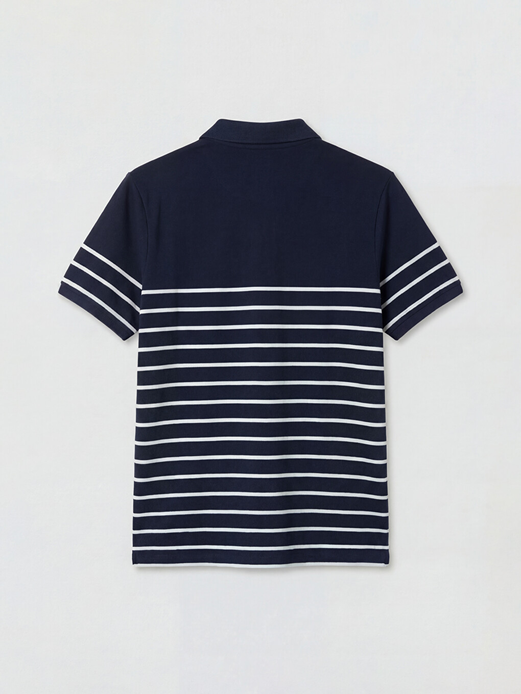 Lacivert Polo Yaka Çizgili Pike Erkek Tişört-5