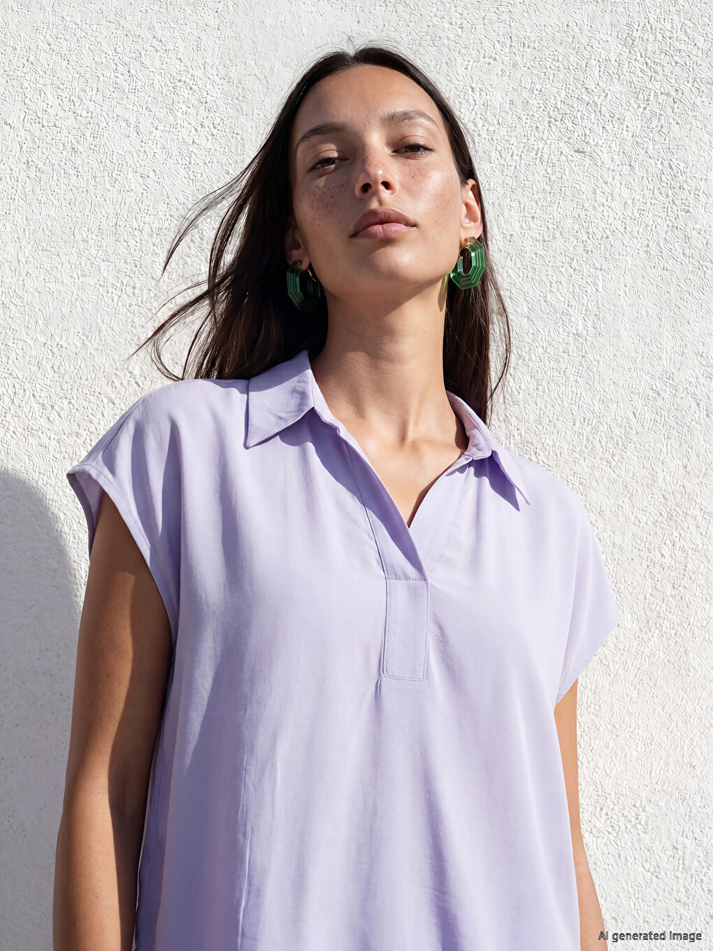 Bluza sa klasičnom kragnom od modal mešavine