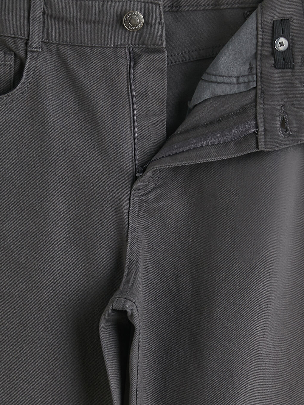 Gri Wideleg Nakışlı Kız Çocuk Gabardin Pantolon-2