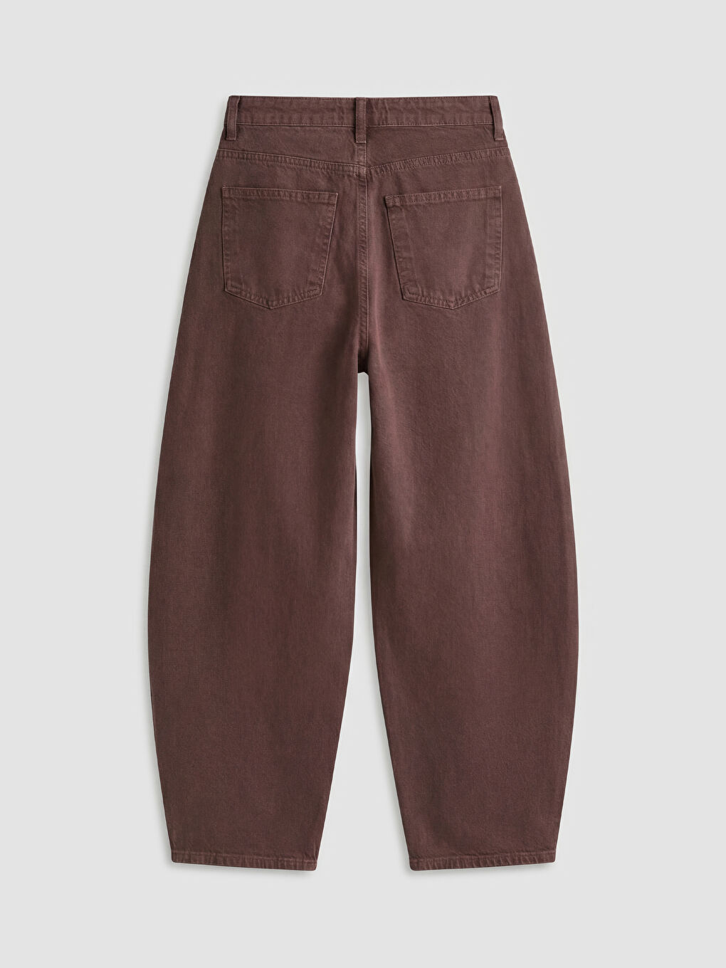 Bordo Barrel Fit Kadın Jean Pantolon-5