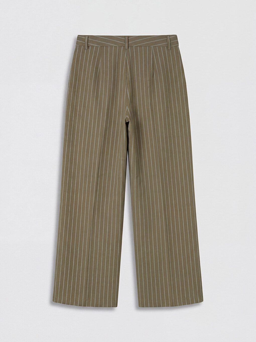 Prugaste ženske pantalone od mešavine lana-5