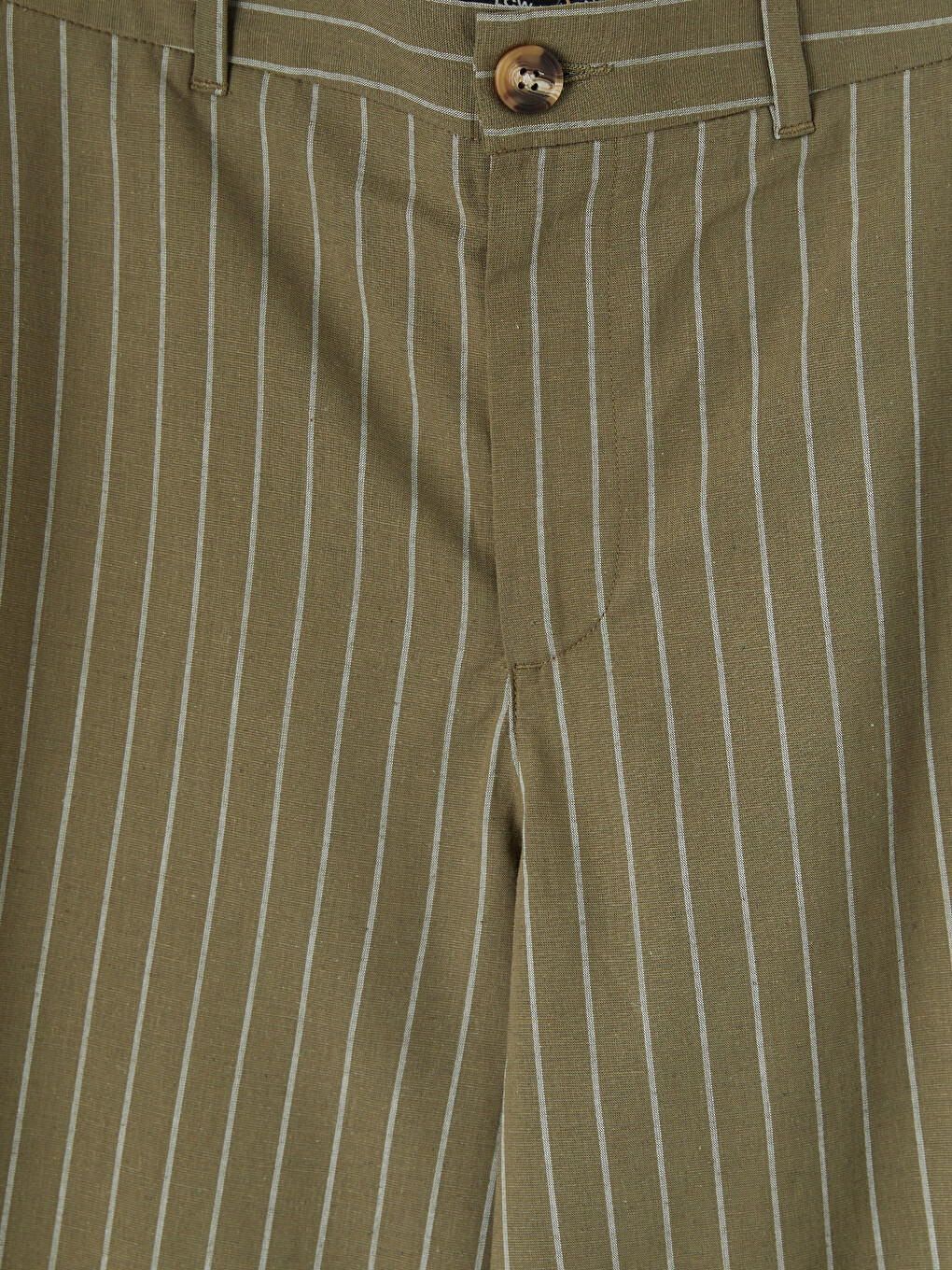 Prugaste ženske pantalone od mešavine lana-6