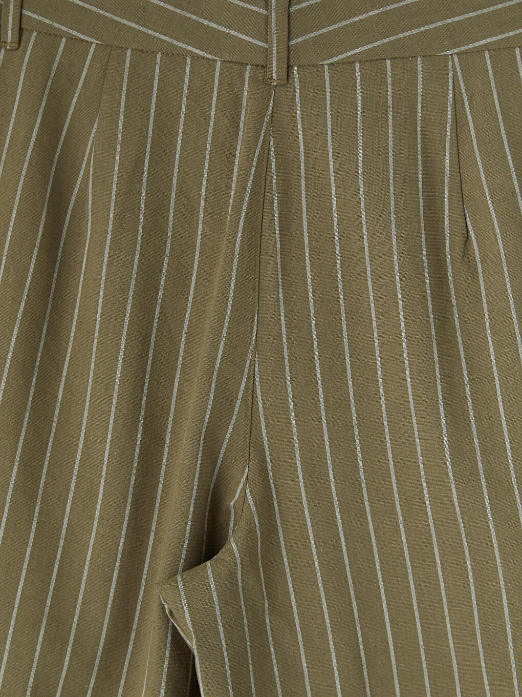 Prugaste ženske pantalone od mešavine lana-7