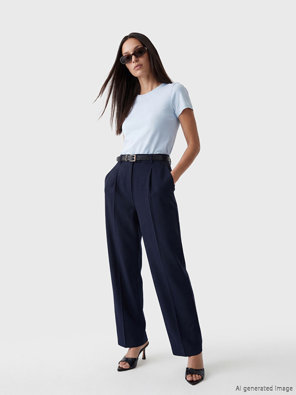 Mavi Bisiklet Yaka Kadın Tişört-1