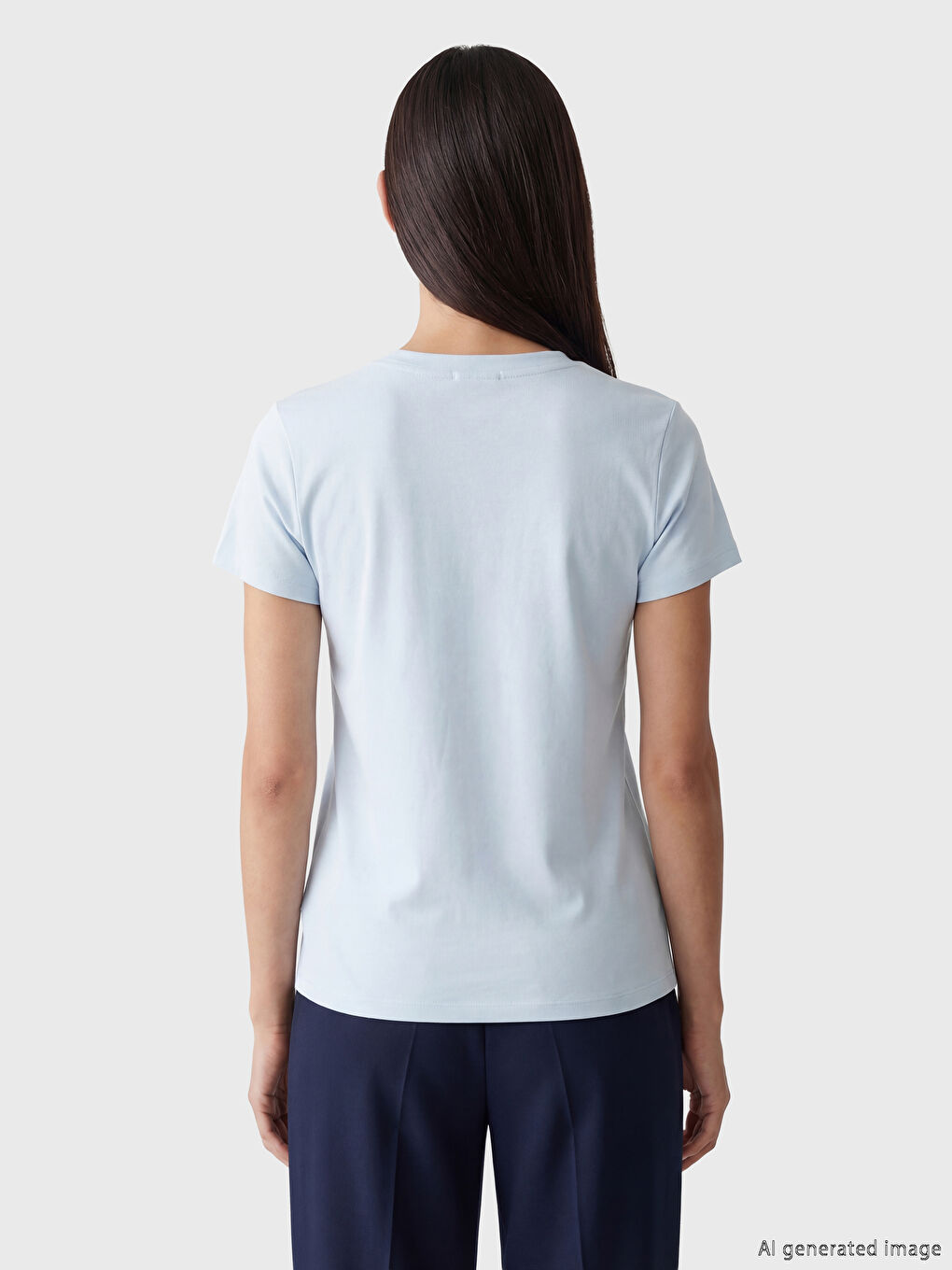 Mavi Bisiklet Yaka Kadın Tişört-3