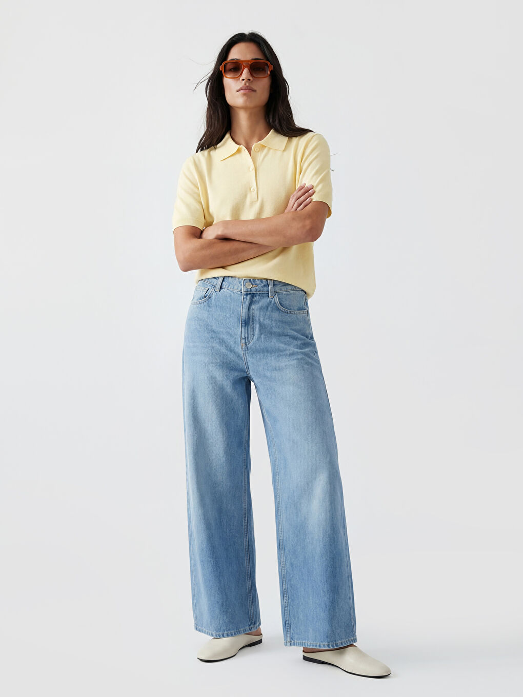 Женские джинсы широкого кроя