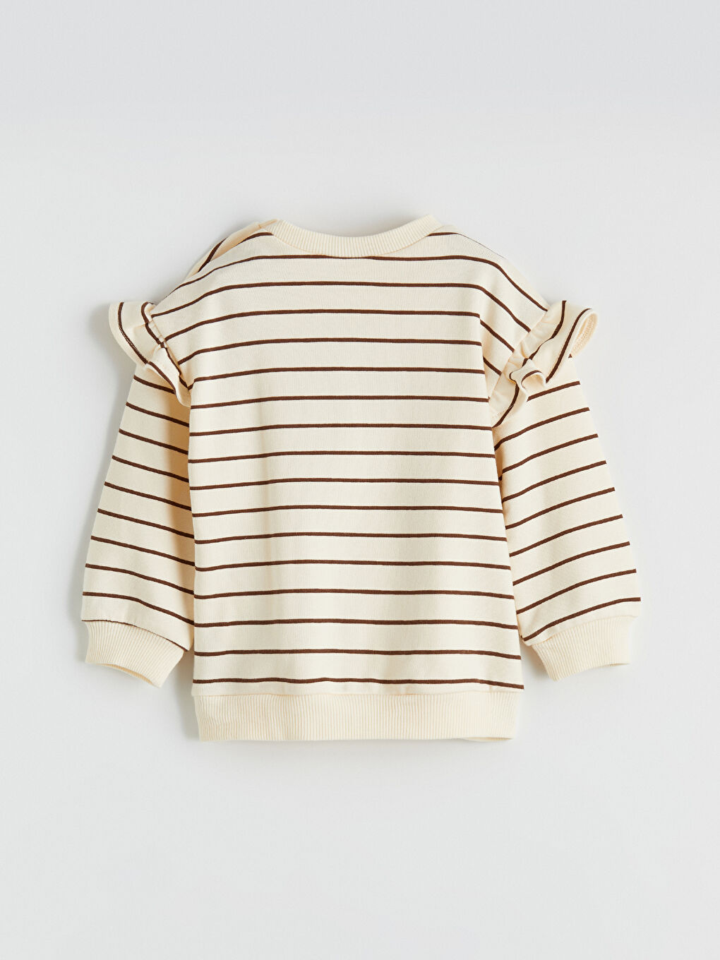 Ekru London Baskılı Fırfırlı Kız Bebek Sweatshirt ve Tayt-4