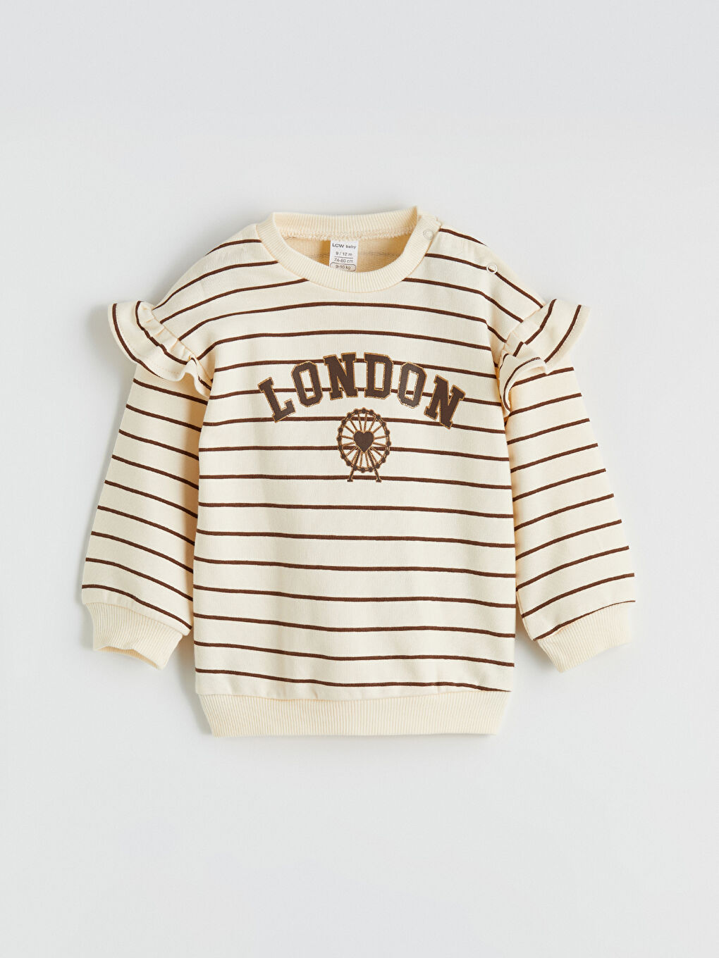 London Print Ruffled Baby Girls' Sweatshirt and Leggings Set-10