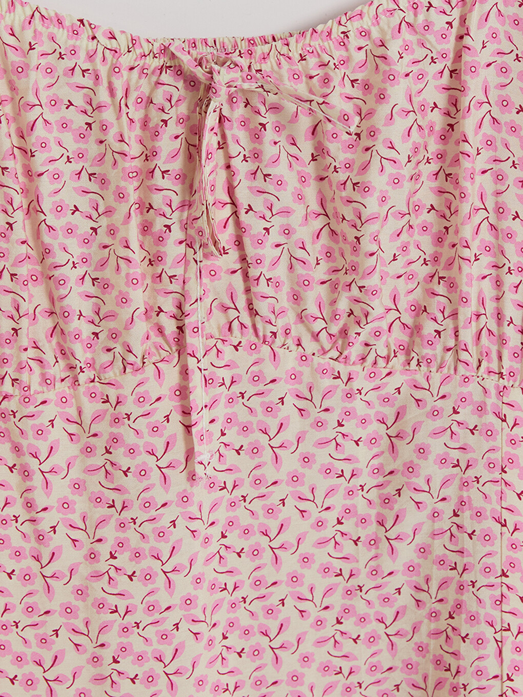 A-cut Floral Balloon Sleeve Dress-1