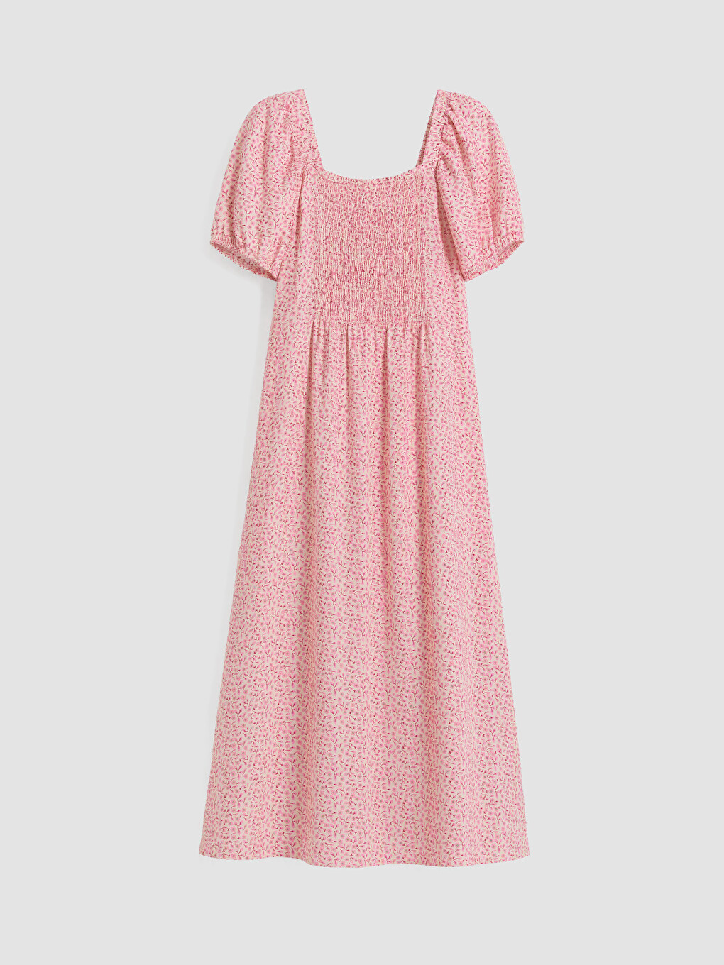 A-cut Floral Balloon Sleeve Dress-2