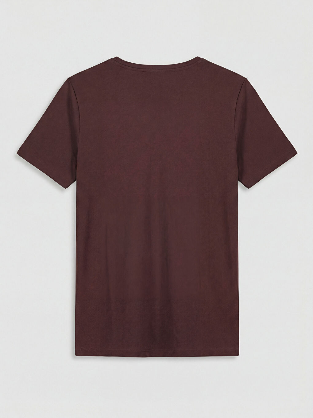 Mürdüm V Yaka Kadın Tişört	-1