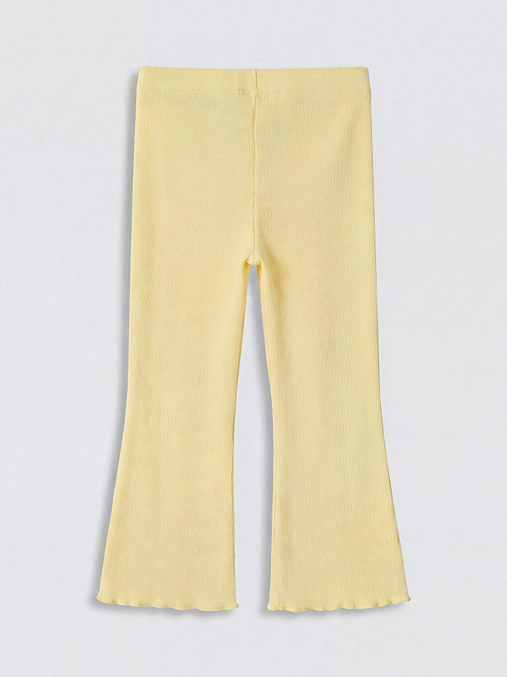 Sarı Kız Çocuk Taşlı İspanyol Paça Fitilli Tayt-1