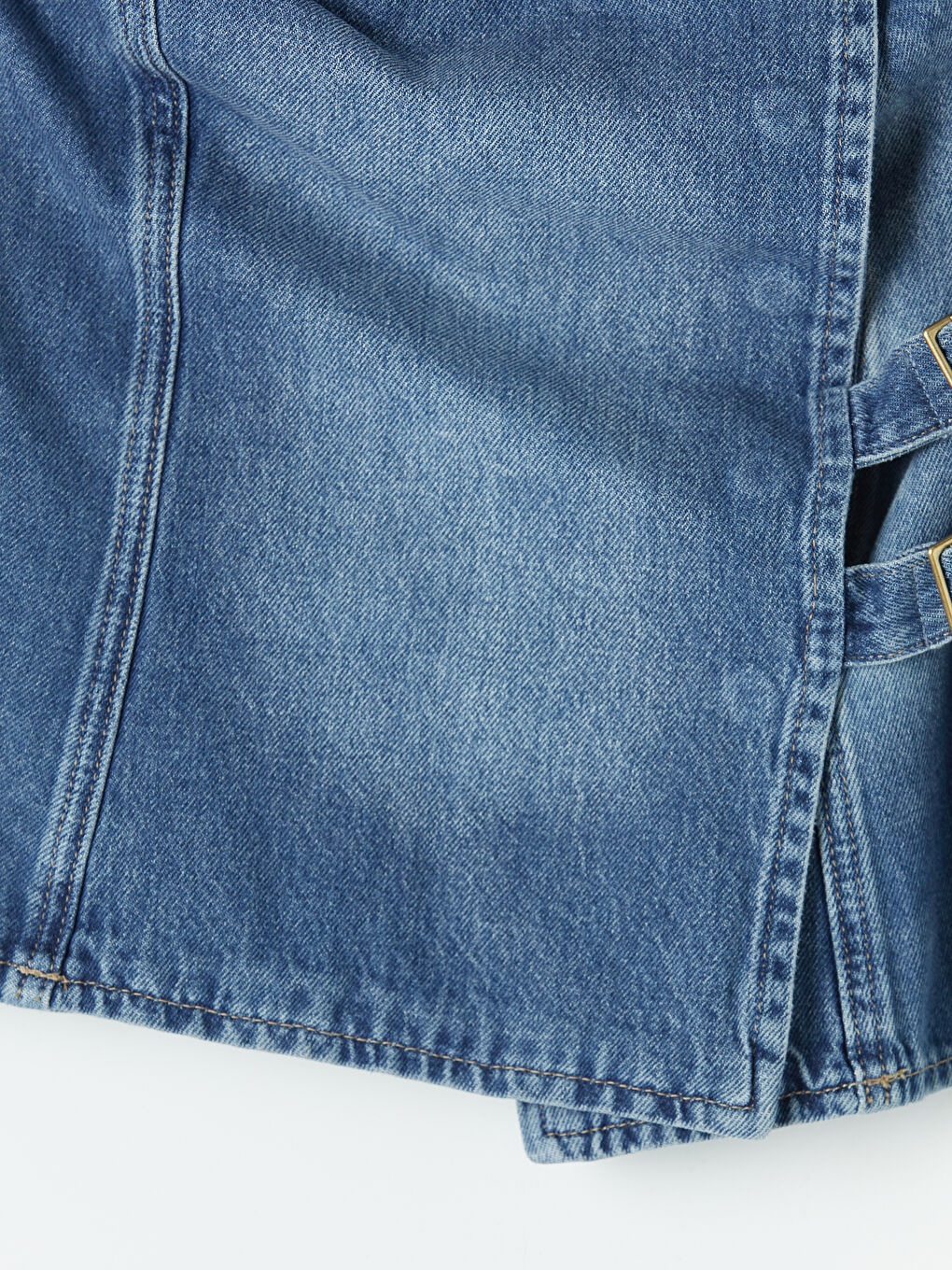 İndigo Straplez Yaka Jean Bluz-2