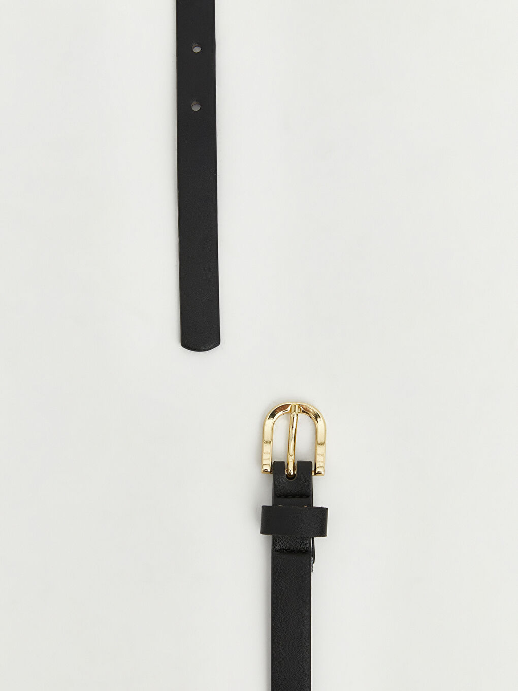 Siyah Deri Görünümlü Kız Çocuk Kemer 2'li-2