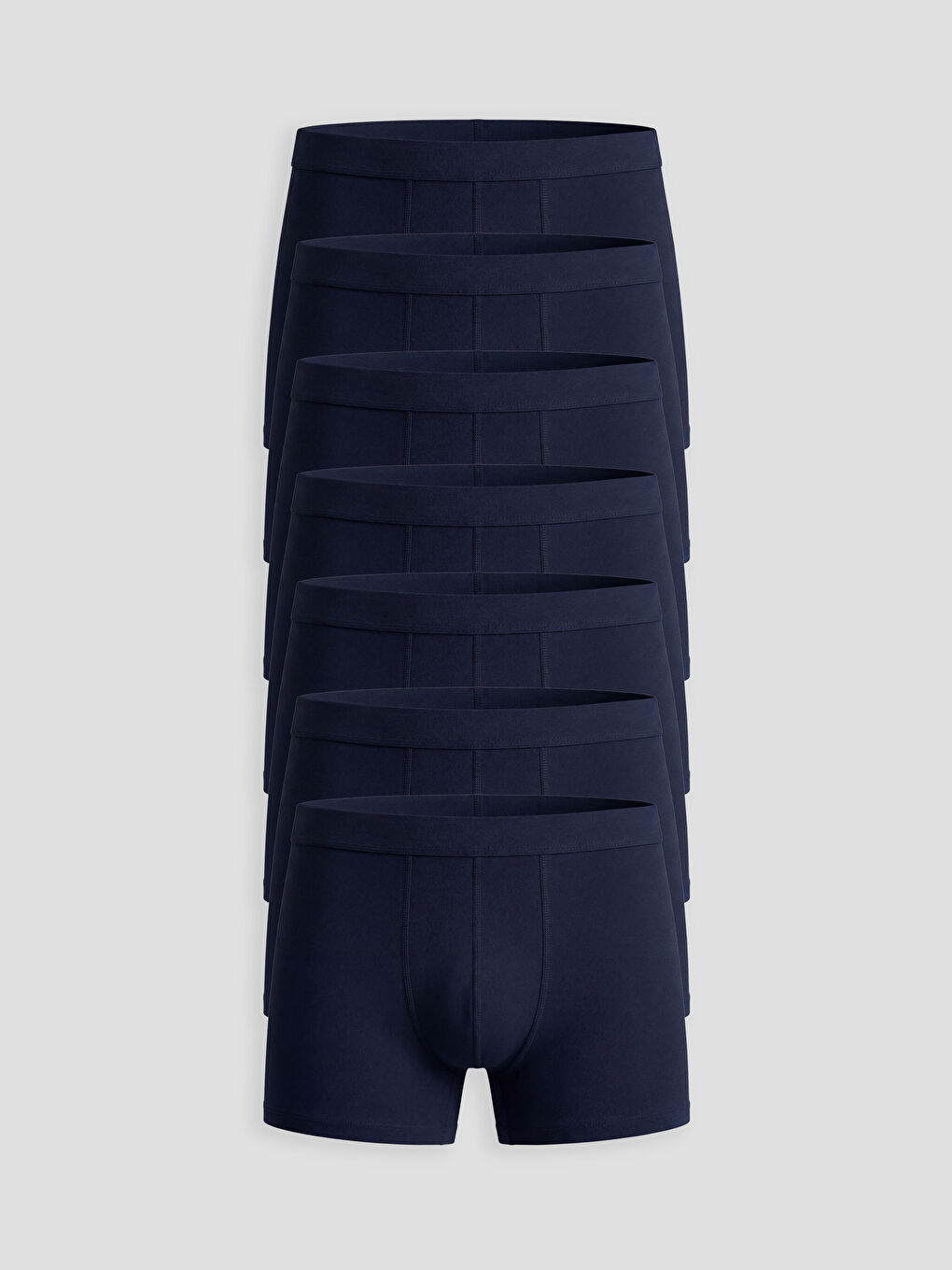 Lacivert Standart Kalıp Pamuklu Esnek Erkek Boxer 7'li