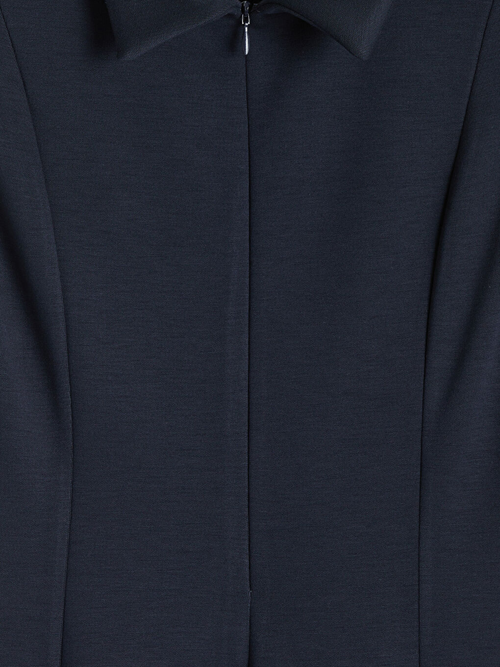 Lacivert Polo Yaka Soft Touch Elbise-2