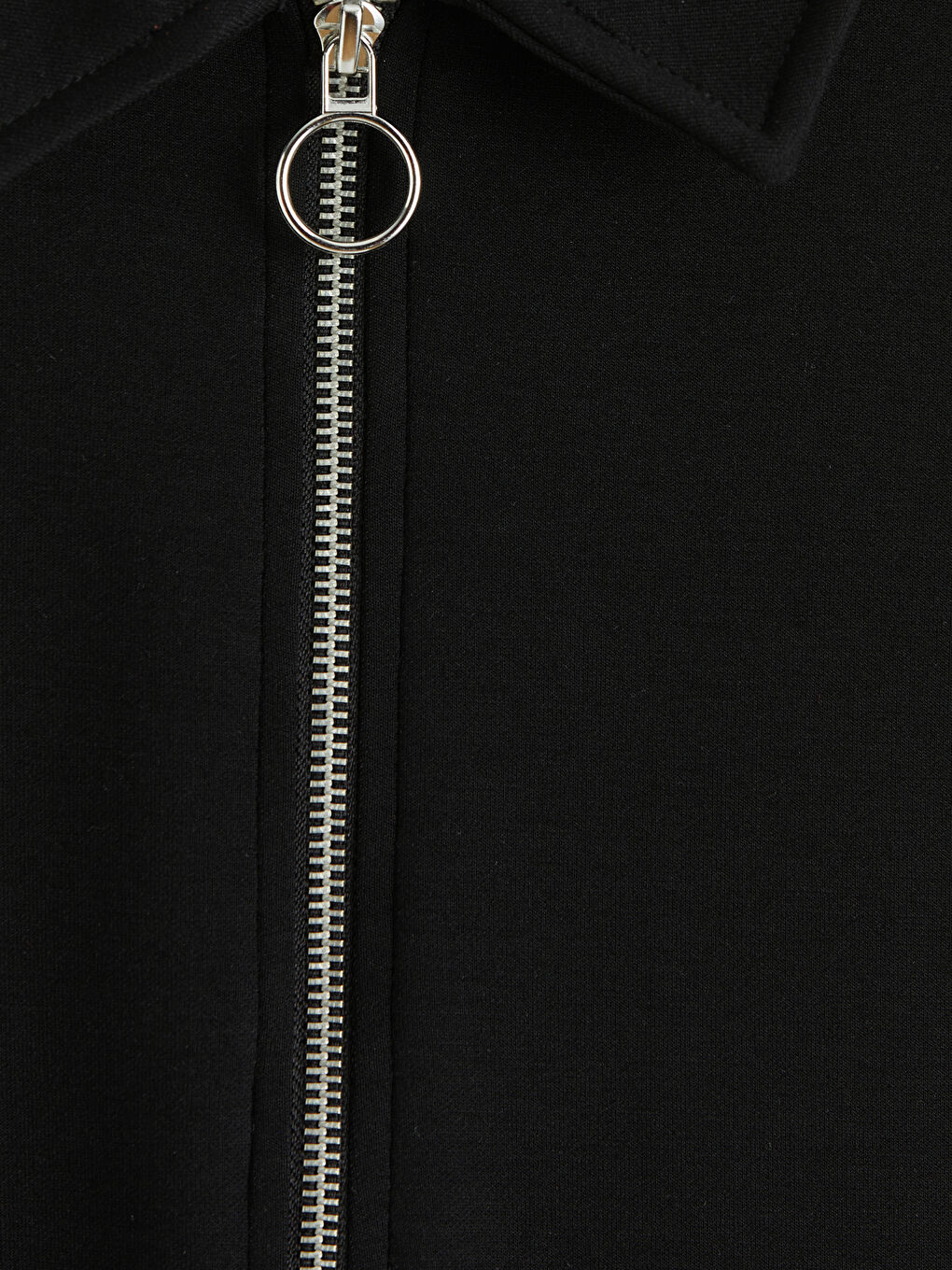 Siyah Polo Yaka Pike Mini Elbise-1