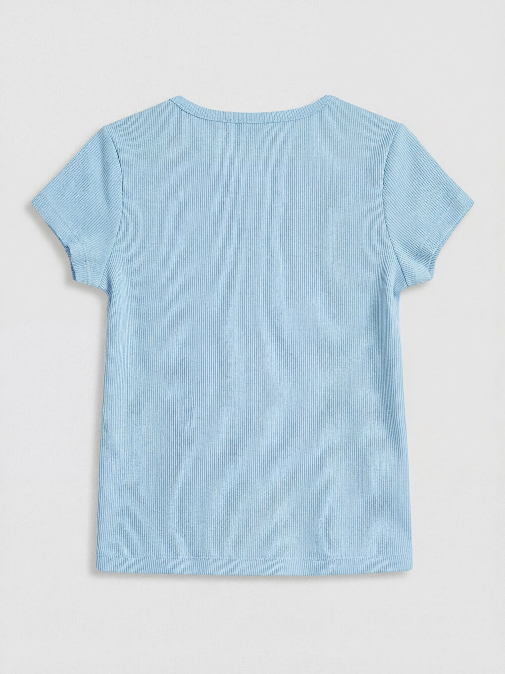 Mavi Bisiklet Yaka Fiyonk Detaylı Kız Çocuk Tişört-1