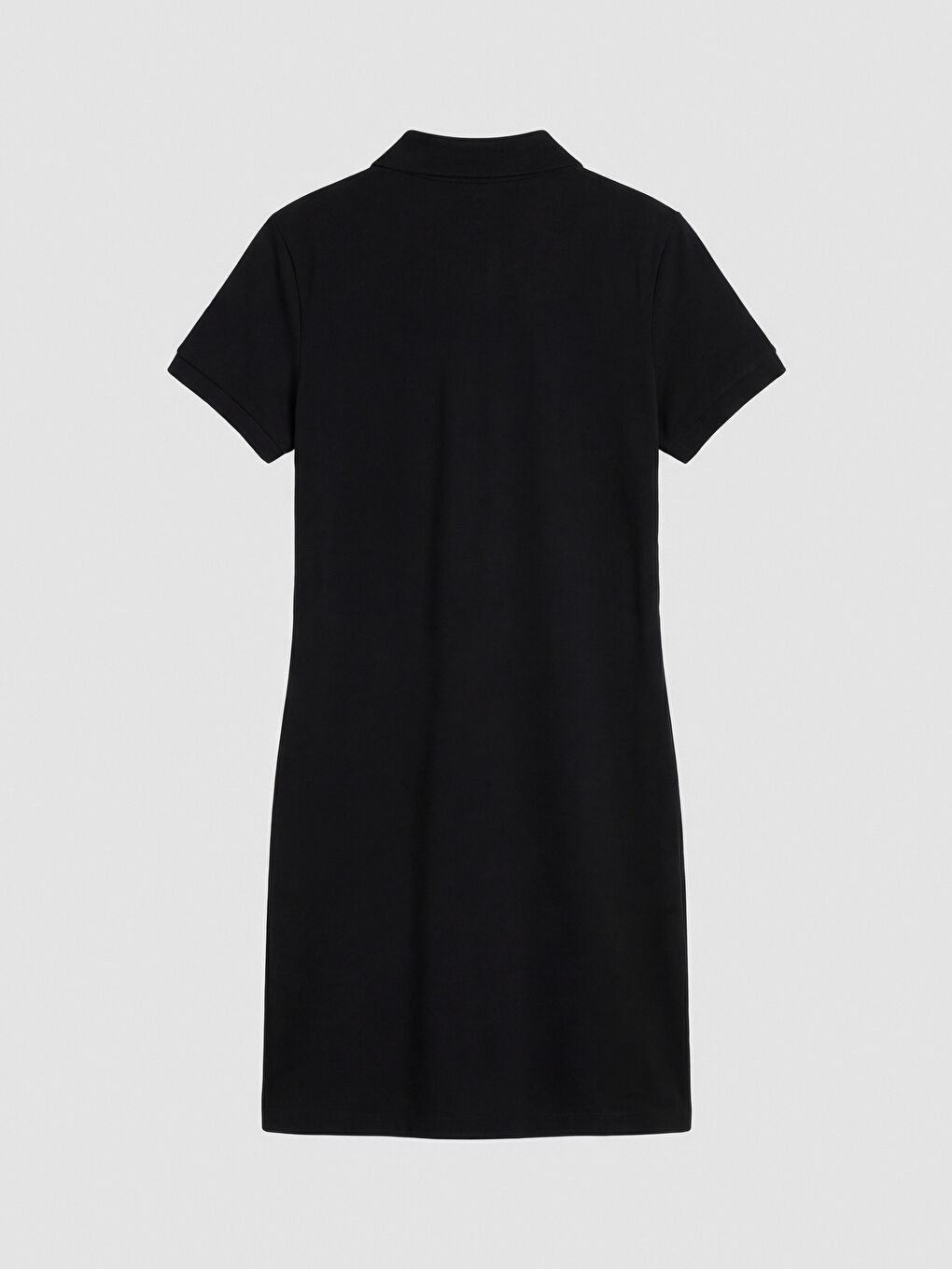 Siyah Polo Yaka Pike Mini Elbise-2