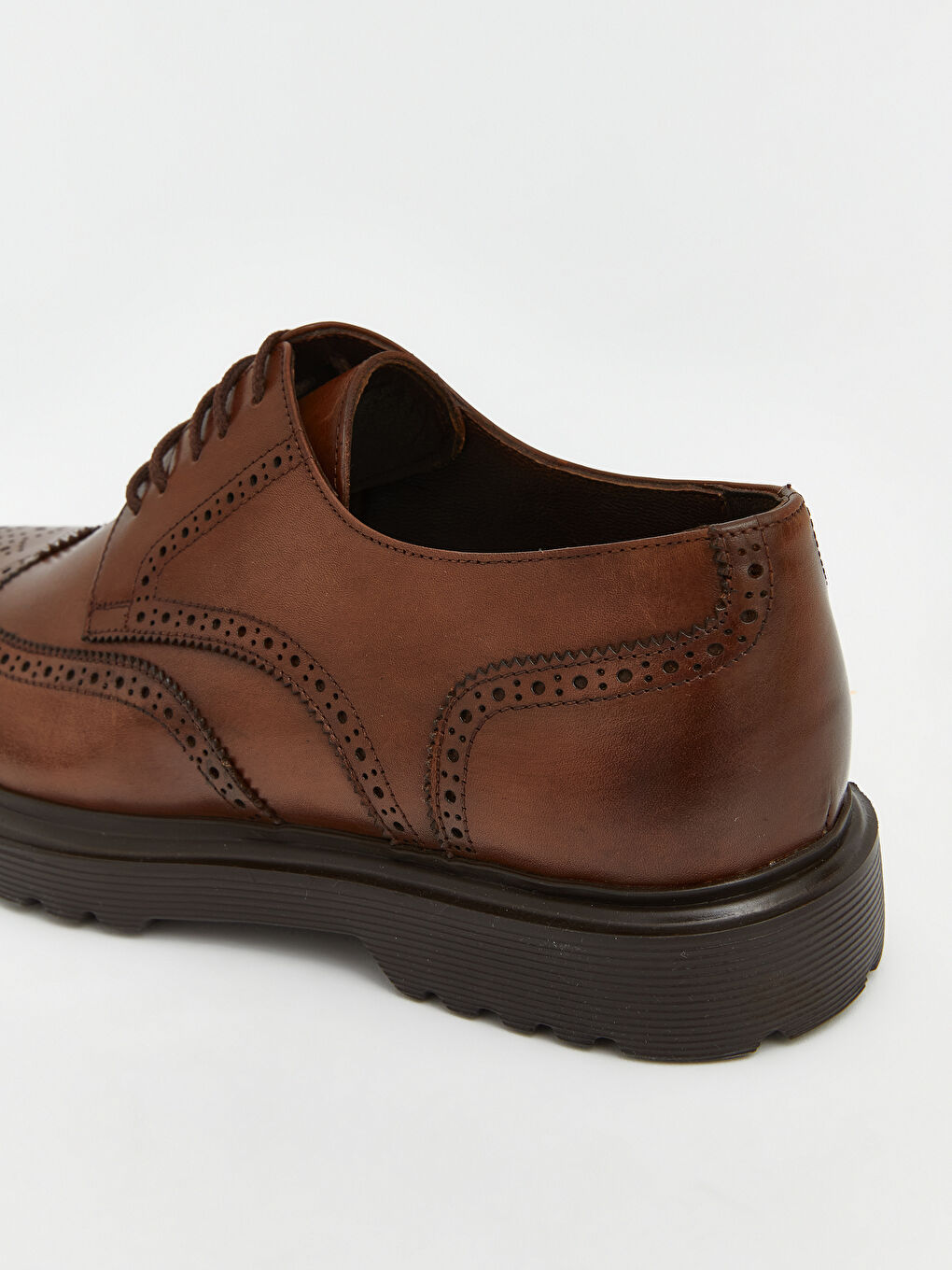 Kahverengi Hakiki Deri Erkek Klasik Ayakkabı-4