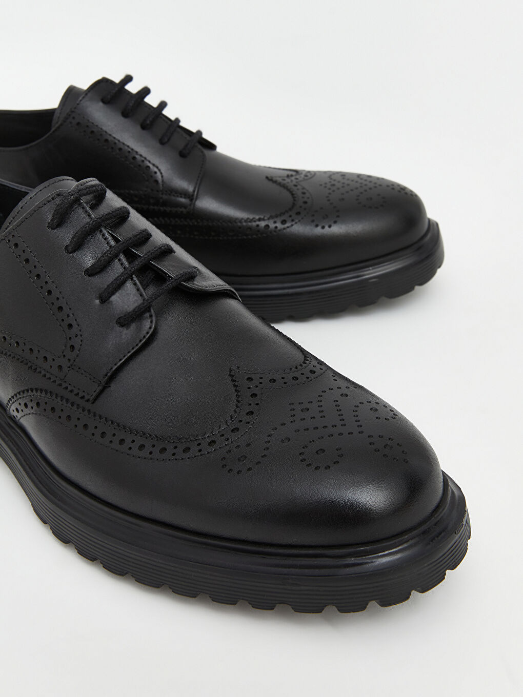 Siyah Hakiki Deri Erkek Klasik Ayakkabı-2