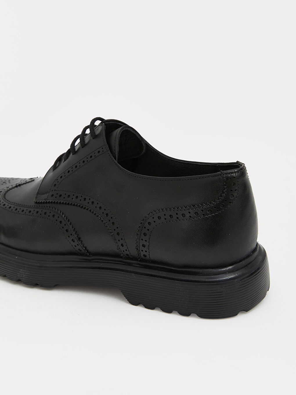 Siyah Hakiki Deri Erkek Klasik Ayakkabı-4