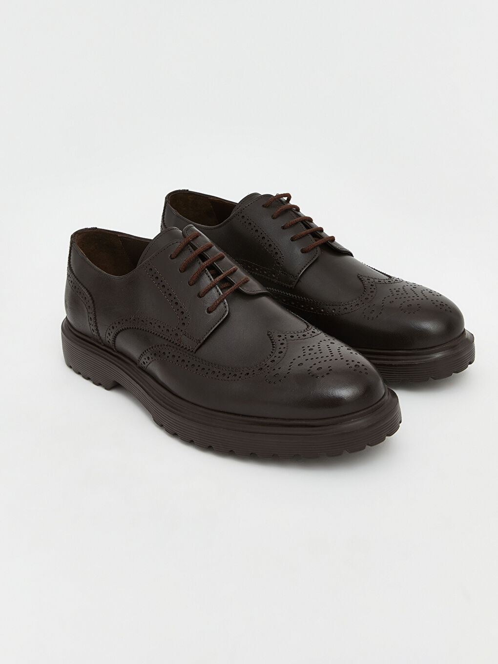 Kahverengi Hakiki Deri Erkek Klasik Ayakkabı