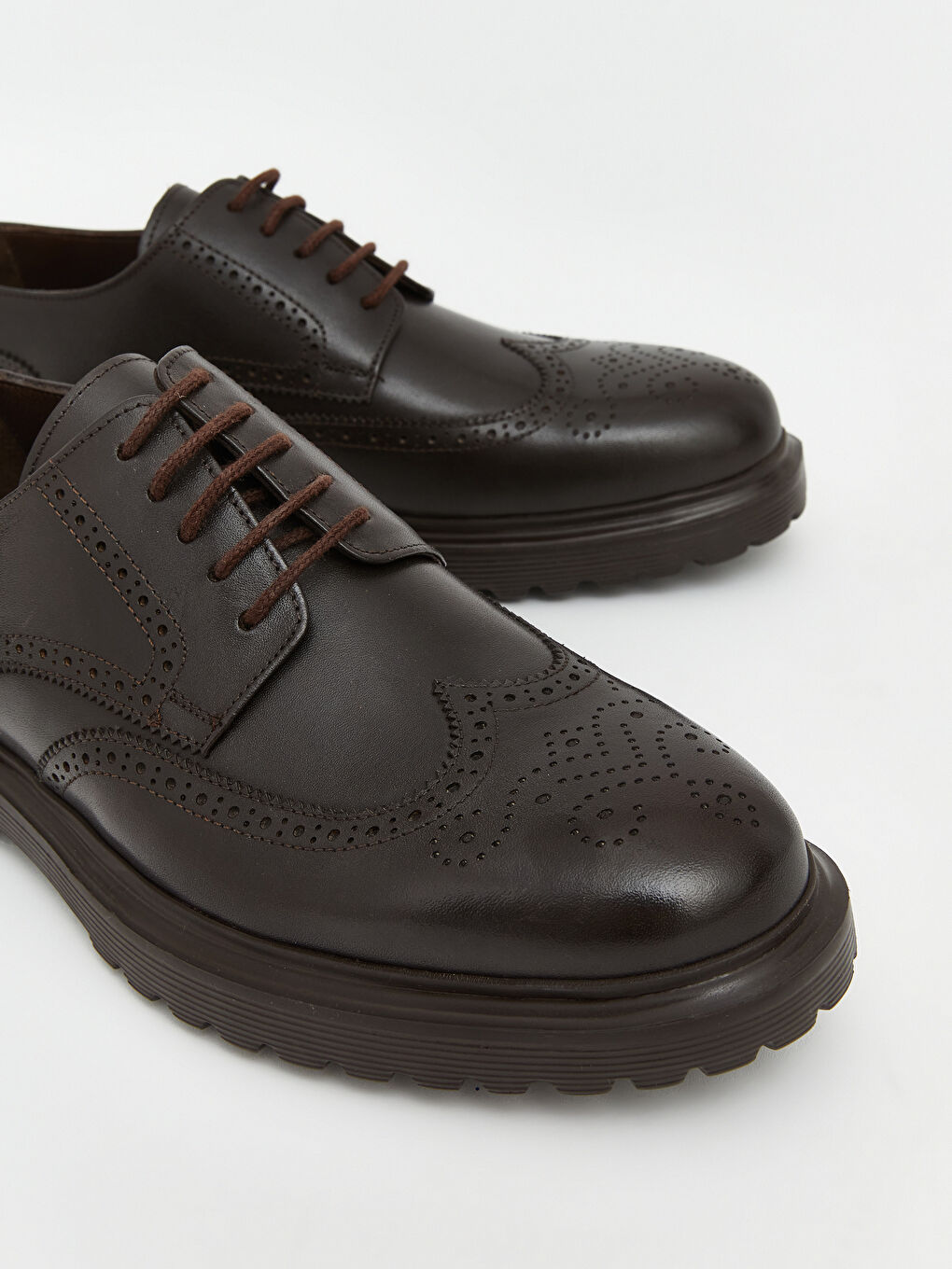 Kahverengi Hakiki Deri Erkek Klasik Ayakkabı-2